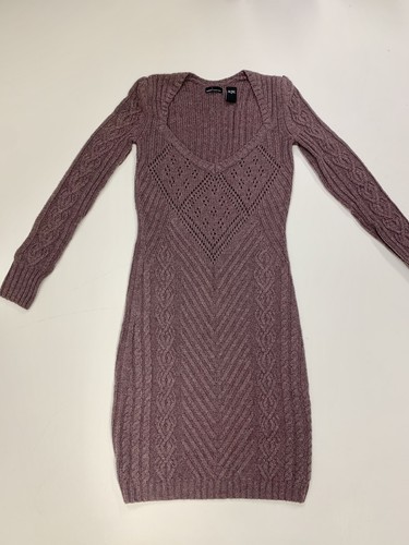 Victorias Secret Moda International Purple Knit Sweater Dress Knee Length Wool S - Picture 10 of 10