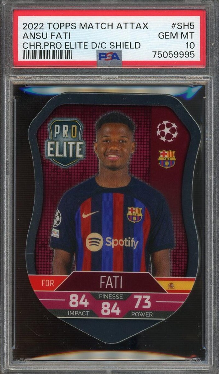 Ansu Fati 2022 Topps Match Attax Chrome Pro Elite DC Shield