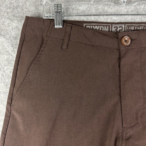 Dixxon Shorts Mens 32 Brown Active Performance Hybrid Chino Stretch Preppy #2 - Picture 2 of 10