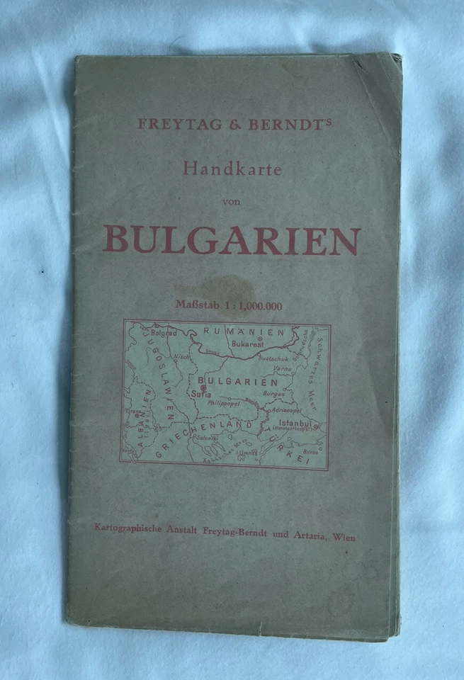 Freytag Berndt Artaria Hand Kart Wien mapa grande Bulgária Grécia Iugoslávia - Imagem 2 de 4