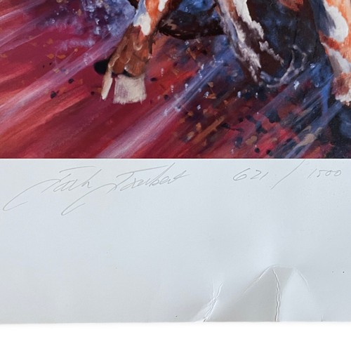 Estampado de fútbol americano de lucha de la Universidad de Texas firmado por Jack Jaubert Longhorns SEC - Imagen 3 de 22