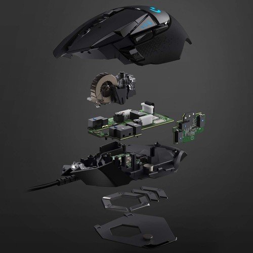 Logitech G502 HERO Gaming Mouse - 25,600 DPI, Adjustable Weights & Lightsync RGB - Picture 12 of 12