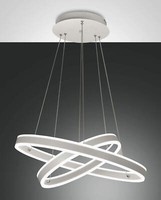 Fabas Luce Led Pendelleuchte Palau Ø600Mm 1X66+1X44W Warmweiß Weiß Dimmbar