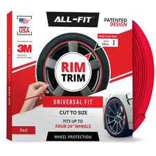 ALL-FIT Rim Trim Wheel Protection Strips Prevent Curb Rash and Scratches (RED)