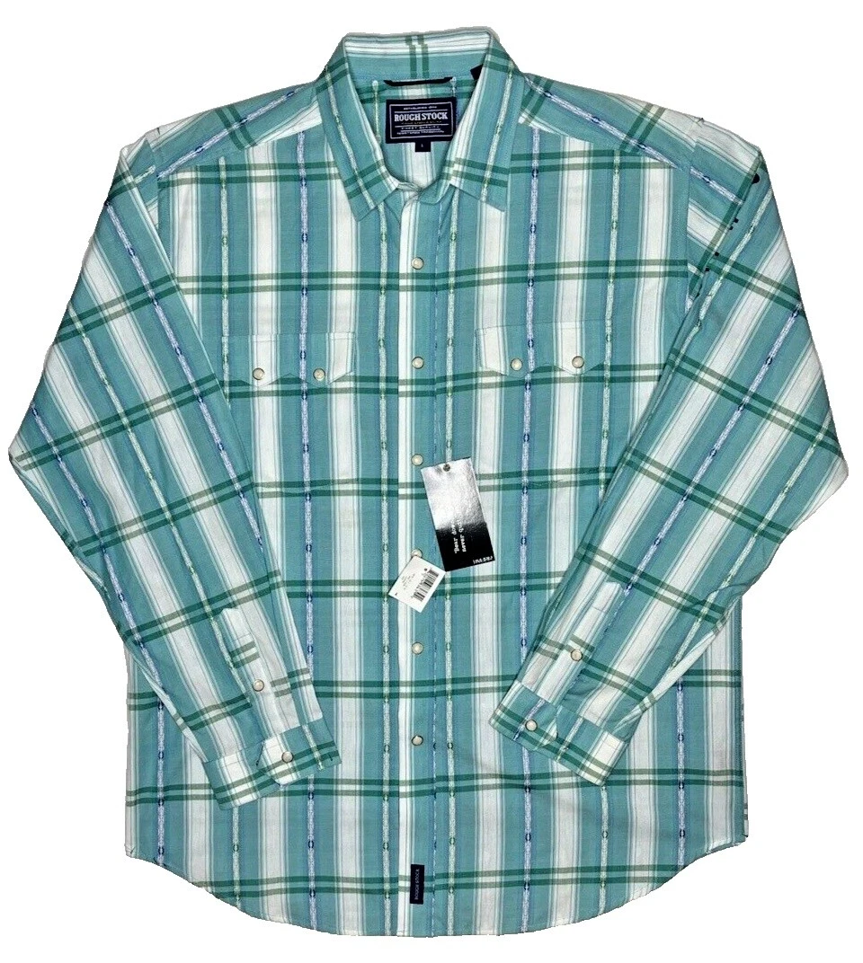 Casual listrado de algodão Panhandle Slim Camisas de botões para Homens