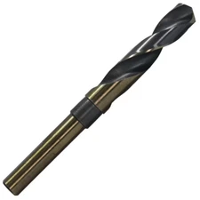21/32 In. High Speed Steel Twist Black and Gold Reduced Shank Drill Bit with 1/2