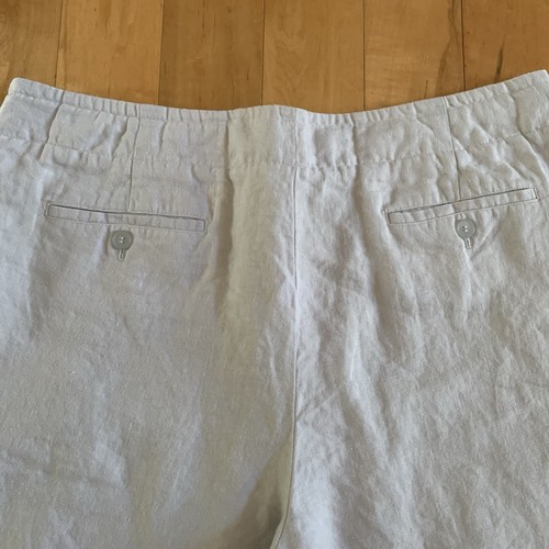 Pantalones Talbots Pierna Ancha Mujer’s 18 Cortos Lino Gris Chino Cordón Crucero - Imagen 6 de 7