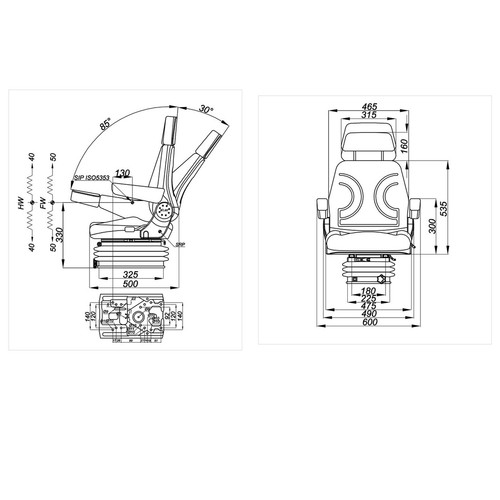 Traktorsitz Schleppersitz Traktor Schlepper Sitz mit Feder / Dämpfer System - Bild 6 von 7