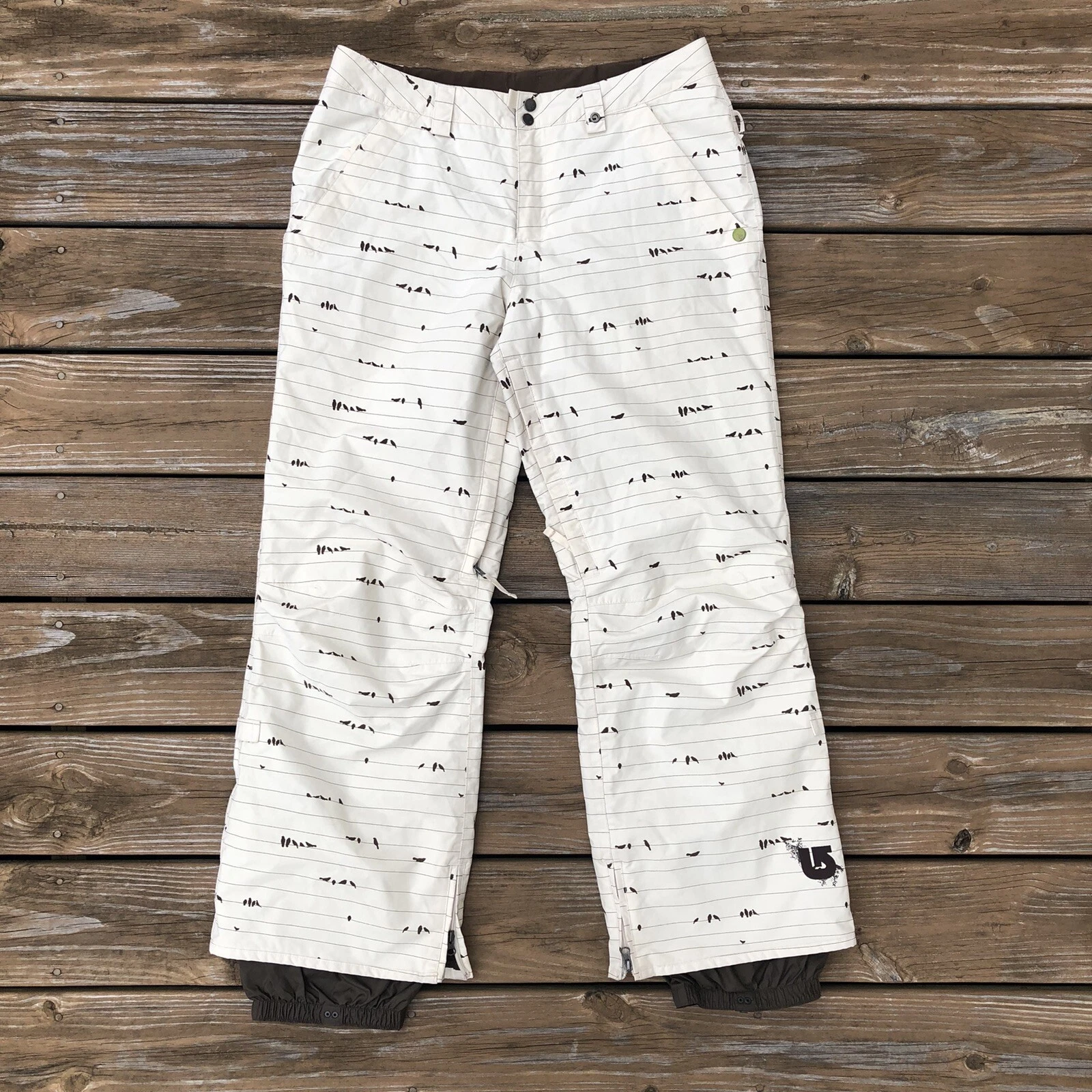 burton bird on a wire print insulated snow ski pants