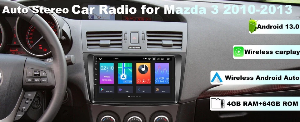 9" Auto Stereo Video GPS Radio for Mazda 3 2010-2013 WiFi BT Android13.0 4+64G - Image 3 of 4