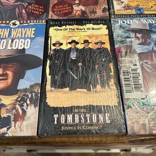 Bundle of 14 Factory Sealed VHS John Wayne Movies Tombstone Red River Chisum - Picture 3 of 6
