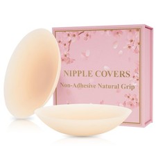 Not Sticky Medical-Grade Silicone Nipple Covers, Cakes Natural Grippy Fit Bod...