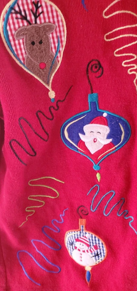 Suéter Cárdigan de Navidad Onque Informals con adornos navideños botones de anique. M Foto 4 de 4