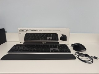 Logitech MX Keys S Combo for Mac Wireless Keyboard and Mouse with Palm Rest