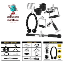 Cable Machine Attachment, LAT Pulldown Attachments, Home Gym Accessories, Tri...