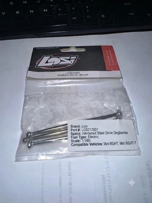 Losi LOS212001 Dogbone Set (3pcs only) - Incomplete: Missing 1 | 1/14 Mini 8IGHT - Image 1 of 2