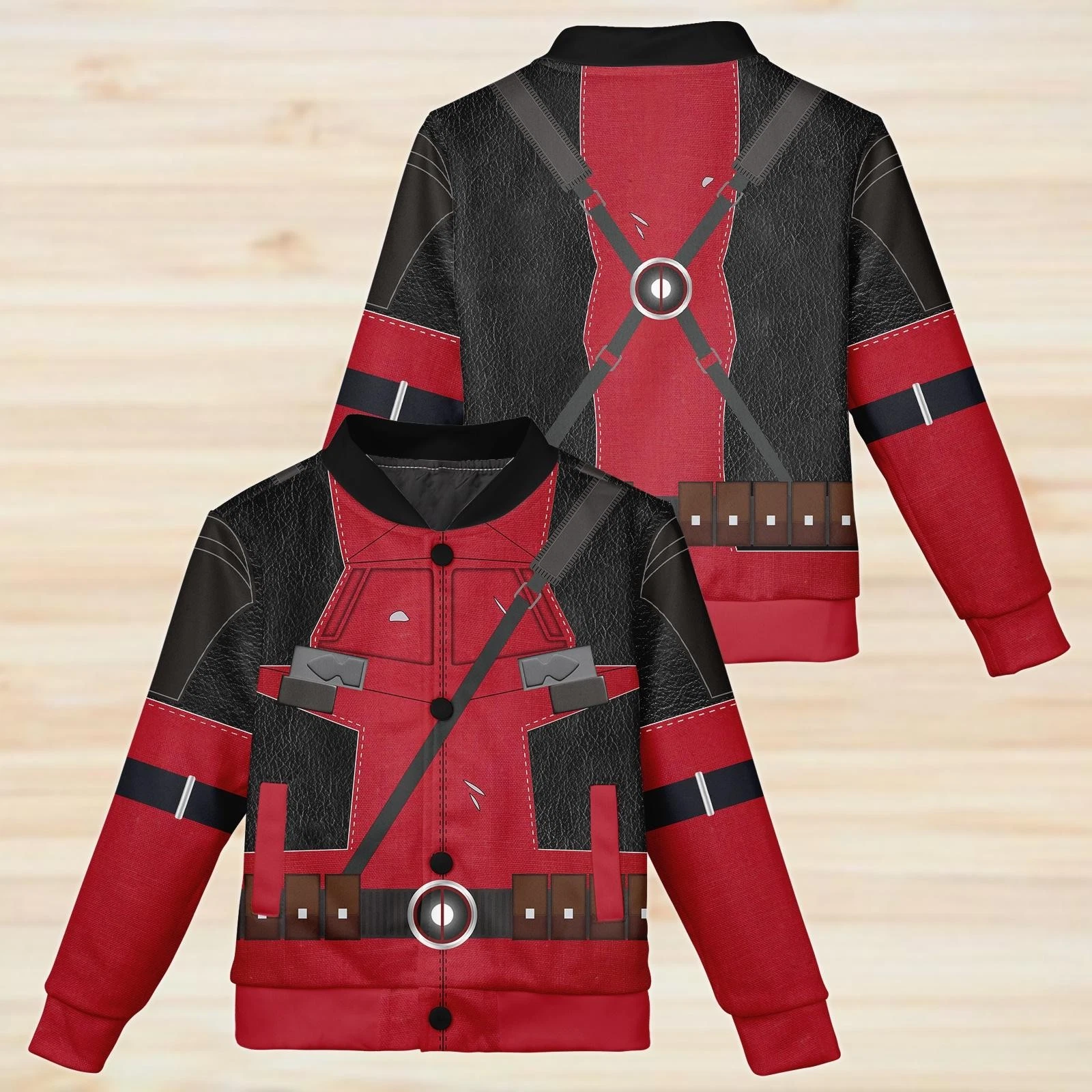 Deadpool Cosplay Costume Funny Superhero Fan Gift Christmas Baseball Jacket