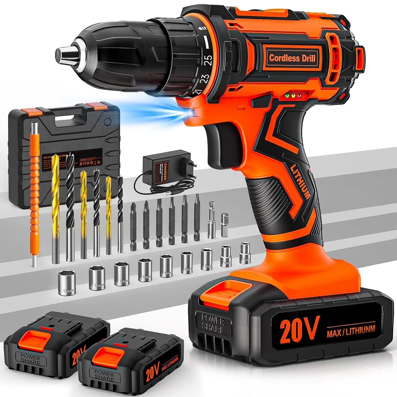 Trapano 20V 2 Batterie 2.0Ah | Offerta Speciale Avvitatore 42Nm