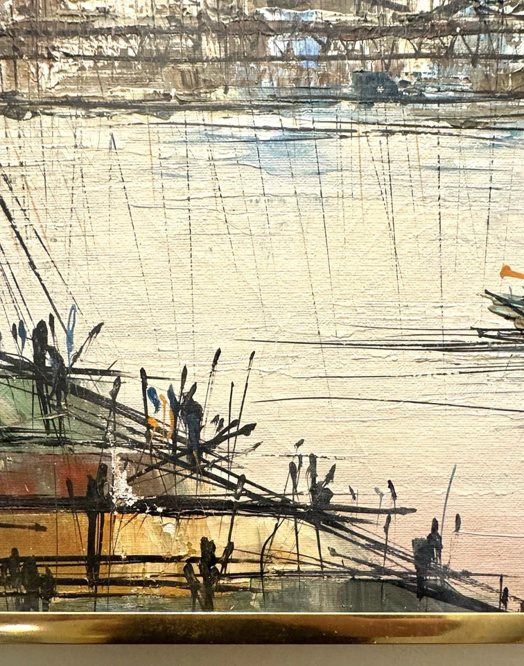 Original Suzanne Duchamp (1899-1963) Brooklyn Bridge NYC Oil on Canvas Painting - Image 4 of 4