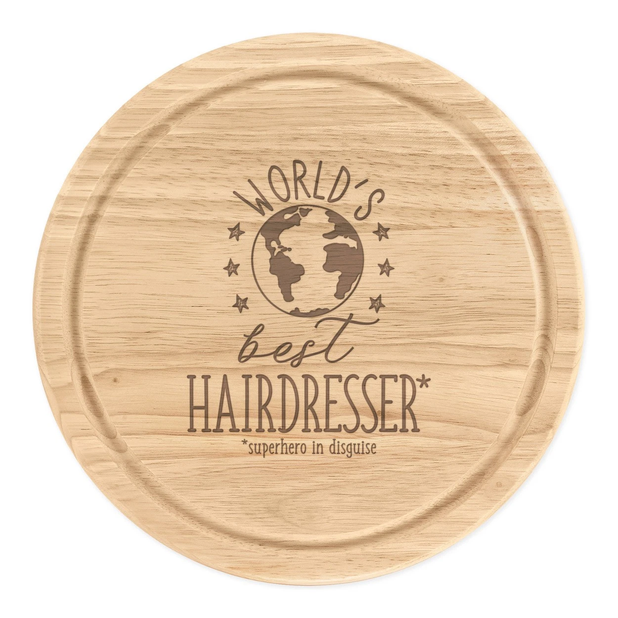 World's Best Hairdresser Round Chopping Cheese Board Funny Favourite Stylist