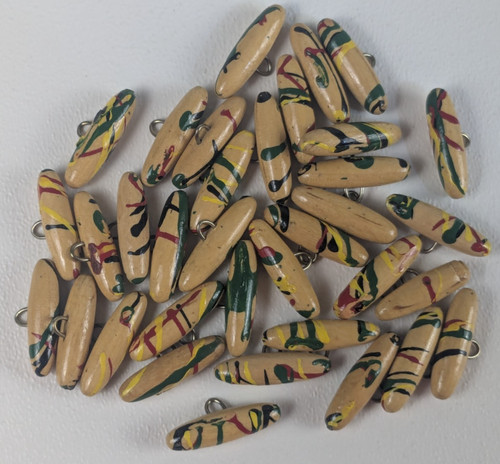 Lot of Vintage Handmade Wooden Splatter Paint Coat Buttons  - B24
