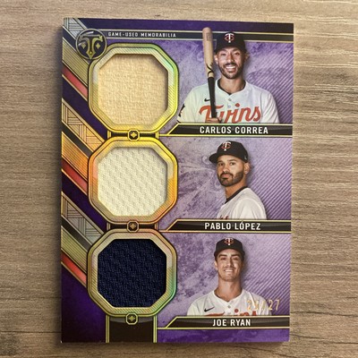 2024 Triple Threads Relic Combos Amethyst /27 Carlos Correa Pablo Lopez Joe Ryan