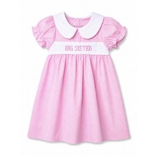 Big Sister Pink Gingham Dress SZ 3 4 Peter Pan Collar Puff Sleeve Boutique