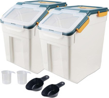 Large Flour Storage Container Bin 50Lb, 2Pack Airtight Rice Storage Containers w