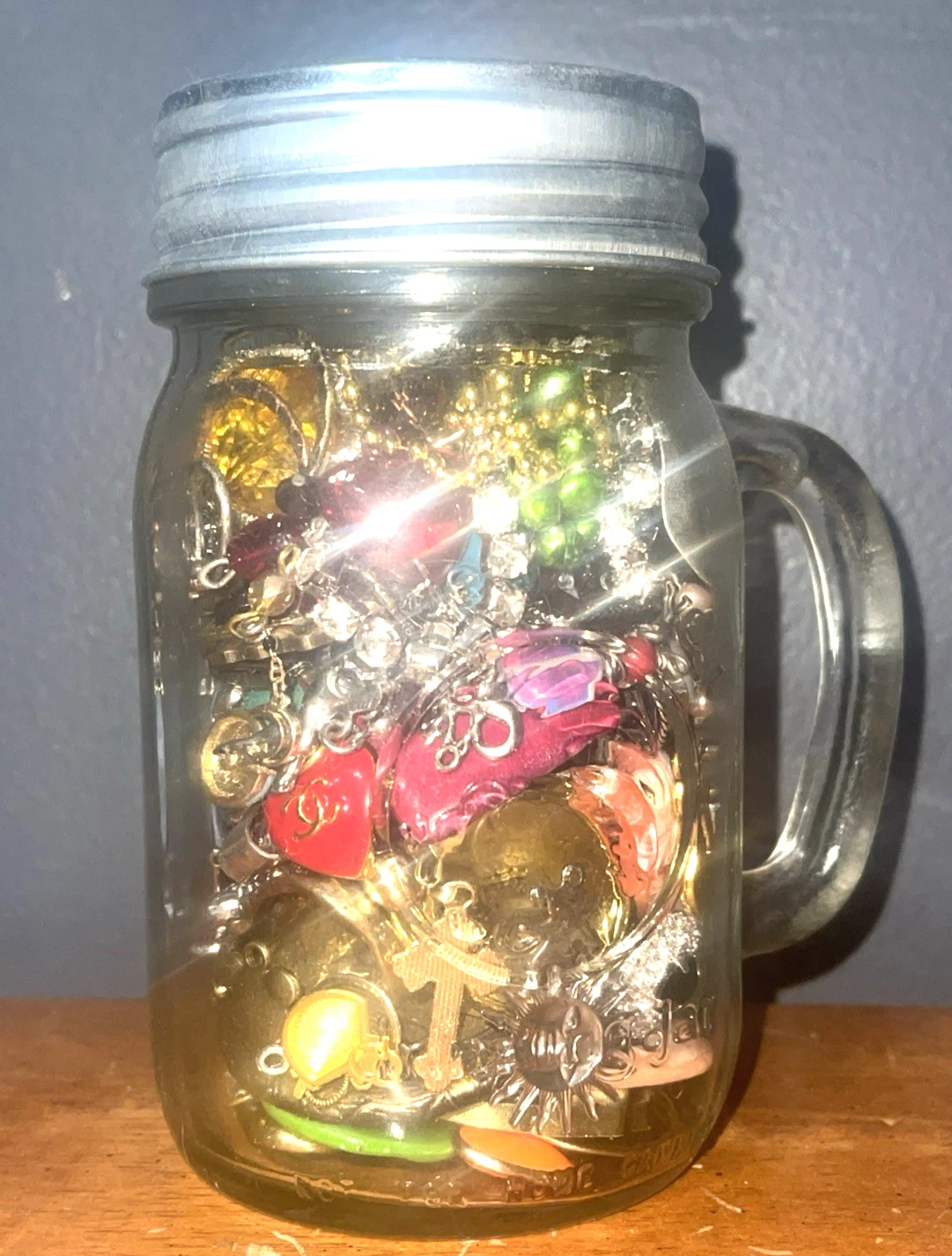 Vintage to Modern Jewelry Jar Lot Junk Drawer Estate Necklaces Rings Pendants