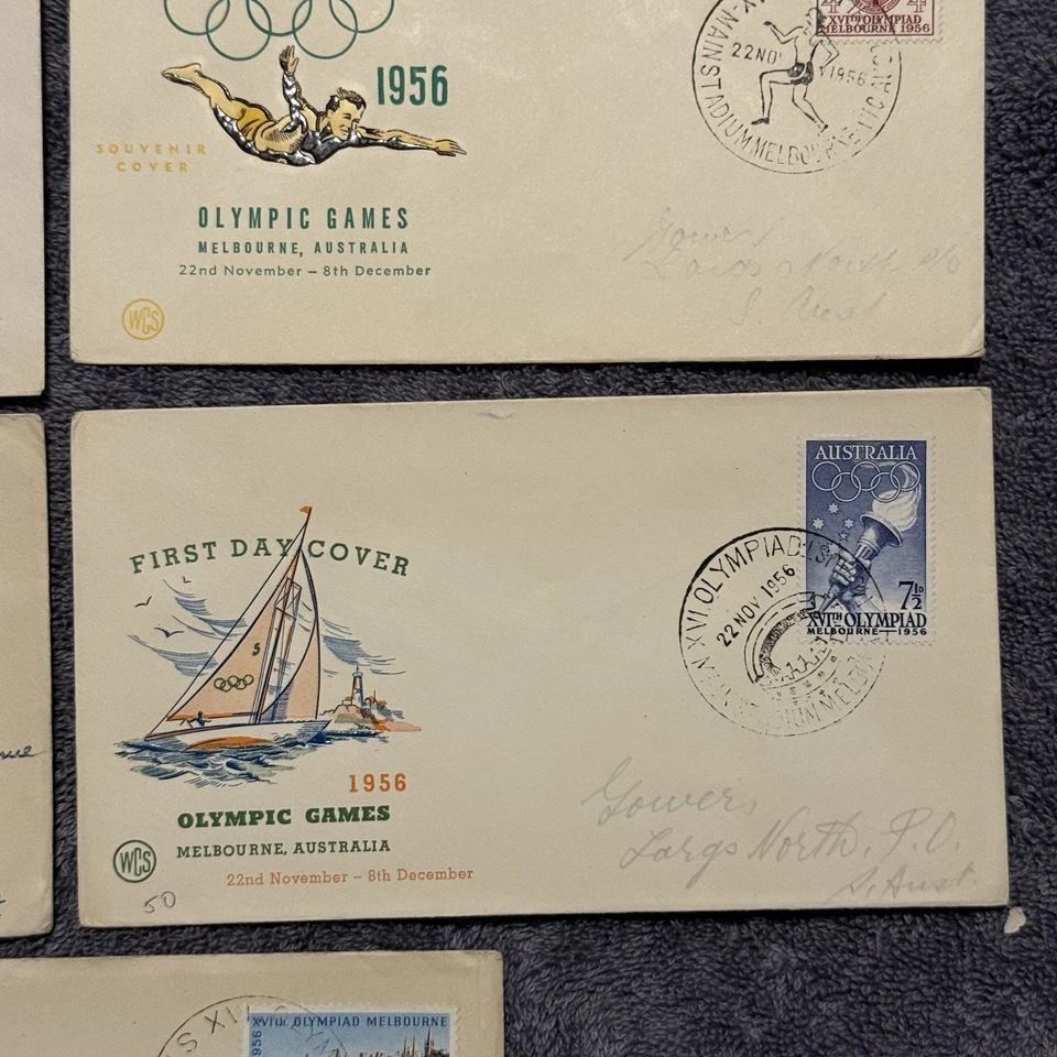 1956 Melbourne Olympics Australia FDC Lote (7) WCS e Lembrança Oficial, Pictorial - Imagem 3 de 4