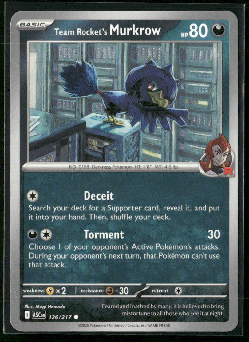 Team Rocket's Murkrow ME: Ascended Heroes 126/217 Normal NM