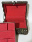 1970S Pirate Jewelry Box Hidden Compartment Lion Head Hardware Red Velvet Lined — photo 5