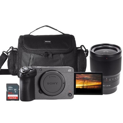 Sony FX30 Digital Cinema Camera with Distagon T* FE 35mm f/1.4 ZA Lens Bundle
