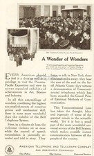 1915 American Telephone Telegraph AT&T Bell Phone Panama Pacific Exposition Ad