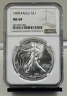 1990 American Silver Eagle NGC MS 69 #062