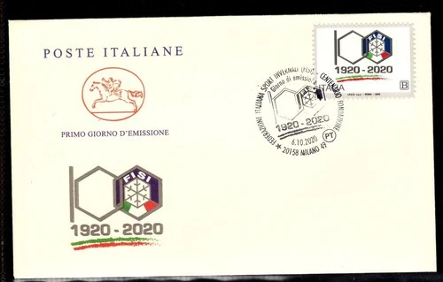 busta primo giorno fdc 2020 federazione italiana sport invernali