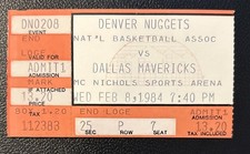 DALLAS MAVERICKS @ DENVER NUGGETS FEBRUARY 8 1984 GREAT CONDITION SEE PICS