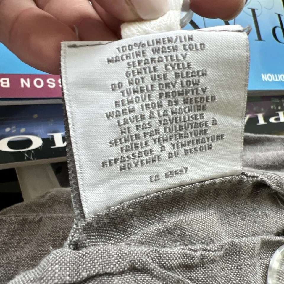 Edredón Restauración Hardware 100% Lino King W-2King Shams Vintage Botón Lavado Foto 3 de 4