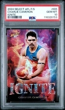PSA 10 - Charlie Cameron (Brisbane) #IG05 2024 SELECT Ignite - AFL