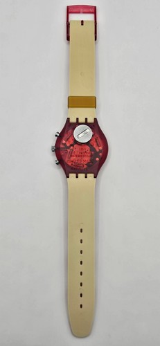 Swatch Chrono "Navy Berry" SCR100 – 1991 – Vintage NOS – Working + Box - Foto 11 di 14