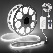 AC 110V 120V COB Led Strip Lights 100FT/30M White Led Rope Lights Outdoor Wat...