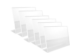 6 Pack Clear Acrylic 8.5 X 11 Inches Acrylic Slant Back Sign Holder ,Picture ...
