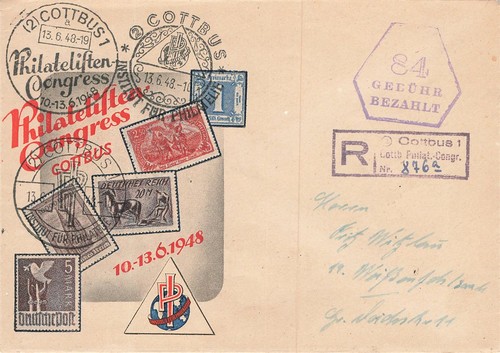 847734) all. Bes. Gebühr Bezahlt R-Blg. Philatelisten Kongreß Cottbus 