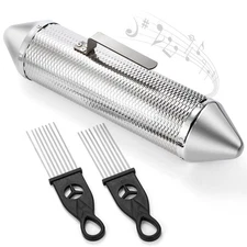 SOUJOY Guiro Instrument, Stainless Steel Guiro Shaker with 2 Scrapers, 15'' x...