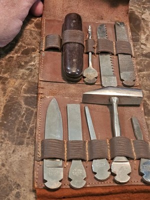 VTG H. Boker & Co. Multi Tool Set Knife 1960's Made In Germany Leather Case Rare