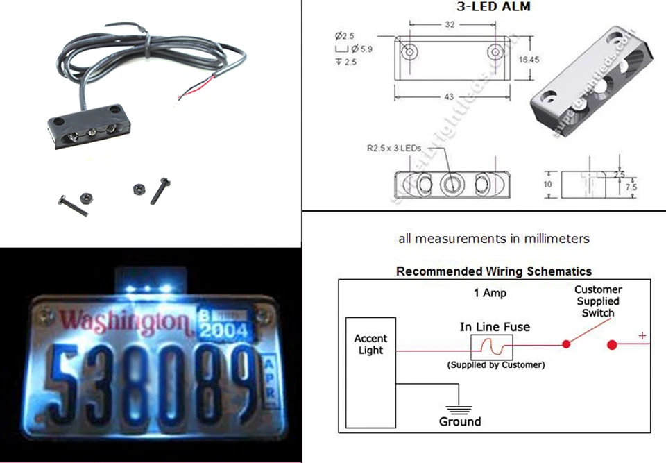 Kawasaki Ninja ZX6 ZX6R FENDER ELIMINATOR TAIL TIDY UNIVERSAL KIT BLACK 2T/S - Image 2 of 2