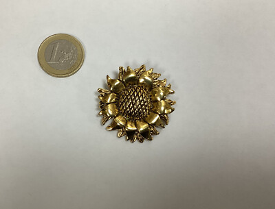 Broche Fleur Vintage René Gouin - Dorée, Occasion - Pour Ajouter Une Touche D'élégance