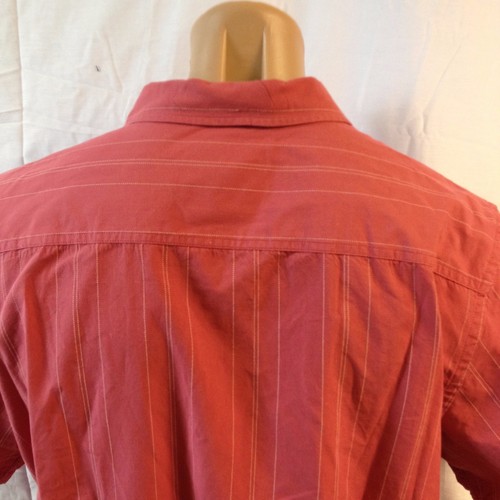 Life is Good Button Front Short Sleeve Casual Shirt Men's Medium L Pink Salmon - Picture 7 of 8