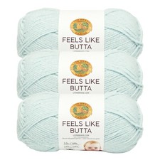  3 Pack Lion Brand Yarn 215-106AE Feels Like Butta Yarn, Ice