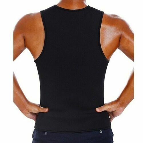Men's Sauna Sweat Tank Top Trainer Slimming Vest Waist Gym Training Body Shaper - Picture 4 of 29